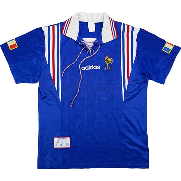 Thailande Maillot Football France Domicile Retro 1996 Bleu